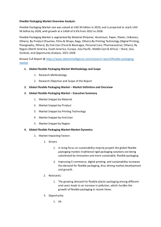 Flexible Packaging Market Overview Analysis