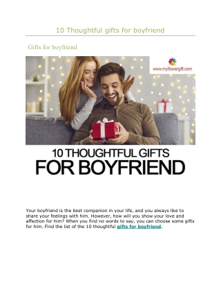 10 Thoughtful gifts for boyfriend