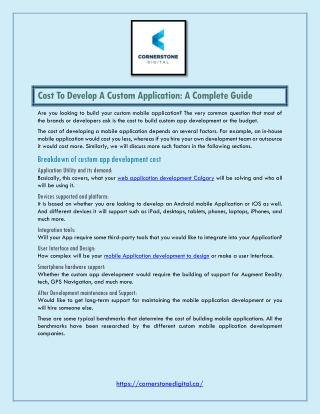Cost To Develop A Custom Application A Complete Guide