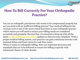 How to bill correctly for your Orthopedic Practice