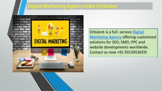 Digital Marketing Agency India  Orbizent