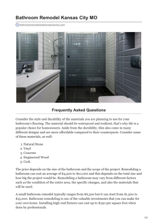 Bathroom Remodel Kansas City MO