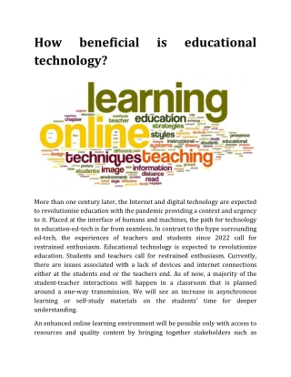 How beneficial is educational technology