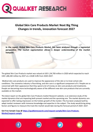 Skin Care Products Market Information about ,growth ,Success and failure
