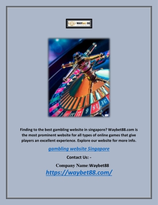 Gambling Website Singapore | Waybet88.com
