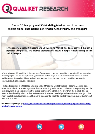 3D Mapping and 3D Modeling Market 