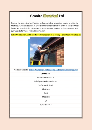 Initial Verification And Periodic Test Inspection In Medway | Graniteelectrical.
