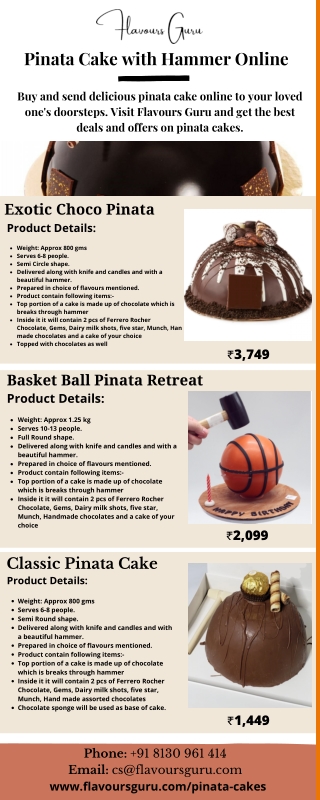 Order Now! Pinata Cakes Online with Hammer in Delhi NCR - Flavours Guru