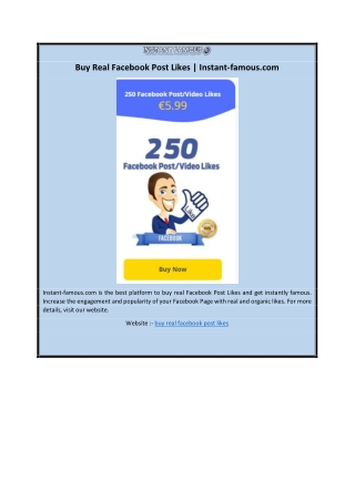 Buy Real Facebook Post Likes