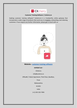 Customer Training Software  Cxcherry.io