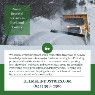 Snow Removal Services in Rockland County