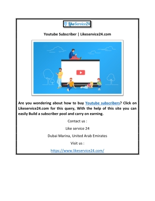 Youtube Subscriber | Likeservice24.com