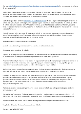Información gratuita Tratamiento de la PéRdida del Cabello 2021