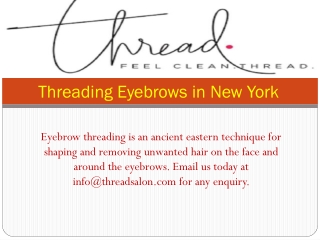 Threading Eyebrows in New York