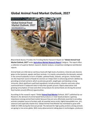 Global Animal Feed Market Outlook, 2027