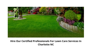 Hire Our Certified Professionals For Lawn Care Services In Charlotte NC