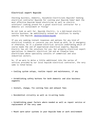 Electrical expert Bayside