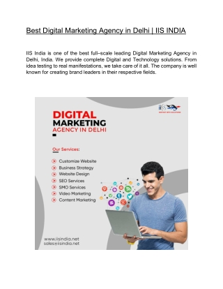 Best Digital Marketing Agency in Delhi  | IIS INDIA