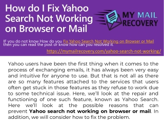 How do I Fix Yahoo Search Not Working on Browser or Mail