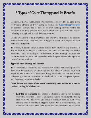 7 Types of Color Therapy and Its Benefits