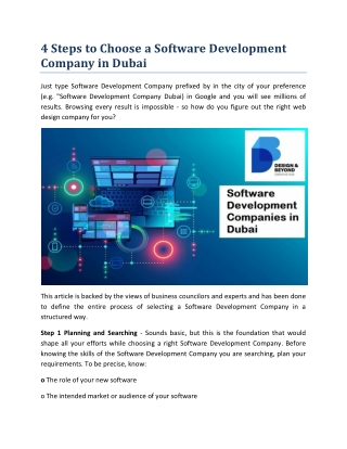 4 Steps to Choose a Software Development Company in Dubai