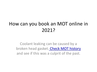 How can you book an MOT online in