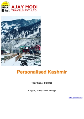 Kashmir Tour Packages at Best Price – Ajay Modi Travels
