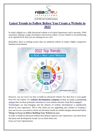 Latest Trends to Follow Before You Create a Website in 2022