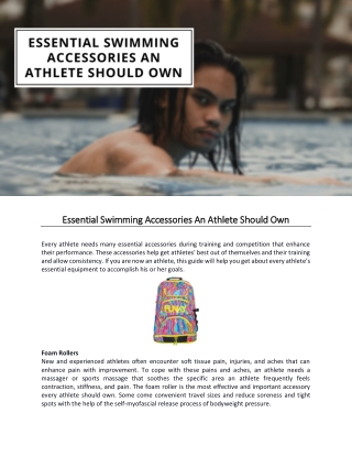 Essential Swimming Accessories An Athlete Should Own