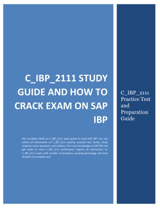 C_IBP_2111 Study Guide and How to Crack Exam on SAP IBP