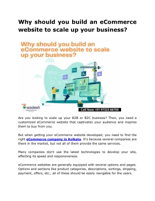 Why should you build an eCommerce website to scale up your business?