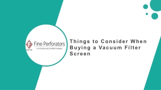 Things to Consider When Buying a Vacuum Filter Screen