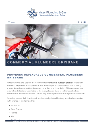 Commercial Pumbers Brisbane