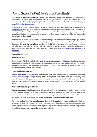 How to Choose the Right Immigration Consultants?