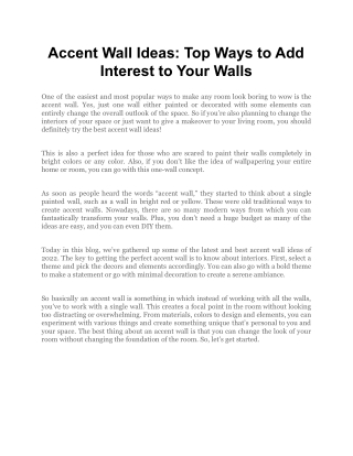 Accent Wall Ideas_ Top Ways to Add Interest to Your Walls