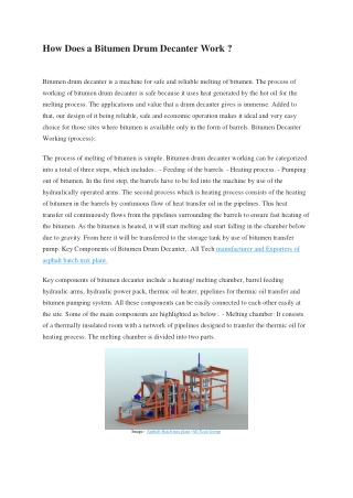 How Does a Bitumen Drum Decanter Work