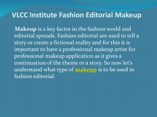 VLCC Institute Fashion Editorial Makeup