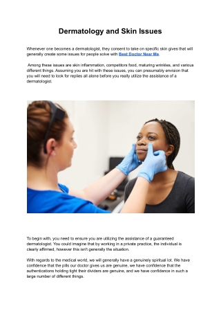 Dermatology and Skin Issues
