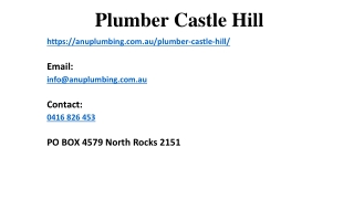 Plumber Castle Hill Installations: The Most Effective Options