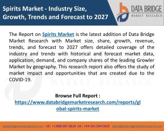 Spirits Market - Industry Trends and Forecast to 2027