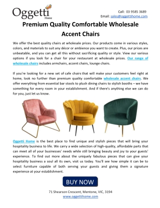 Premium Quality Comfortable Wholesale Accent Chairs