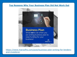 Top Reasons Why Your Business Plan Did Not Work Out