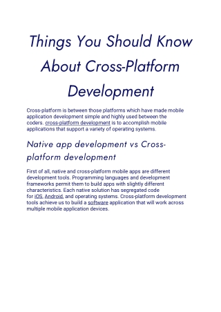 Things You Should Know About Cross-Platform Development (1)