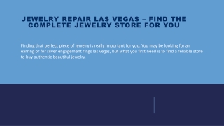 Jewelry Repair Las Vegas