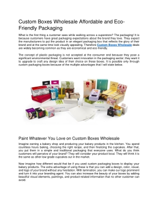 custom boxes wholesale affordable and eco friendly packaging