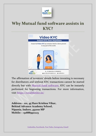 Why Mutual fund software assists in KYC