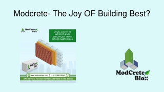 Modcrete The Joy OF Building Best?