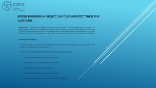 Before Beginning a Project, Ask Your Architect These Five Questions