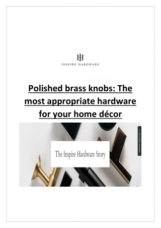 Polished brass knobs The most appropriate hardware for your home decor
