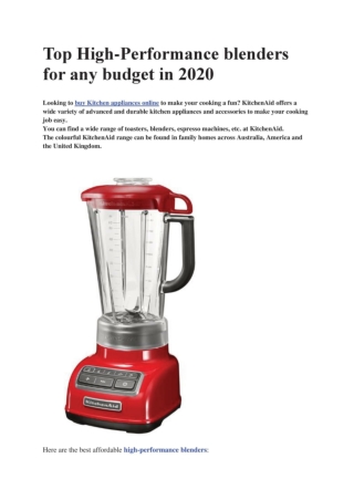 Top High-Performance blenders for any budget in 2020